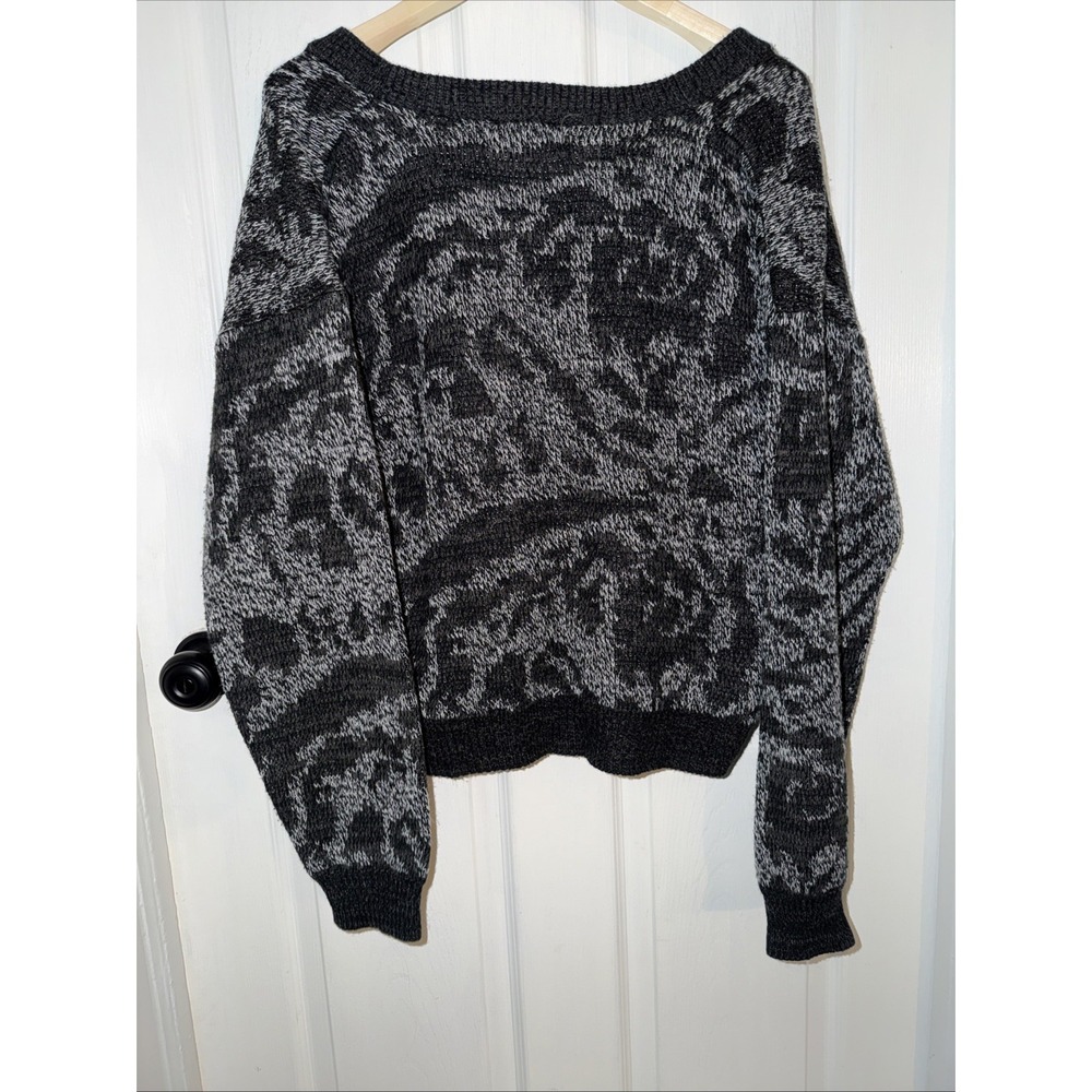 VTG Mcgregor Men's Cardigan Sweater Print Grandpa Sz M Acrylic 80's Chunky Knit - Picture 7 of 8